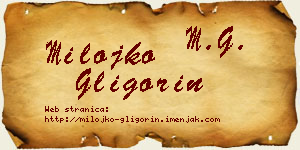 Milojko Gligorin vizit kartica